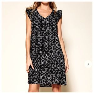 Stephanie Fabulous Print Ruffle Sleeves Dress